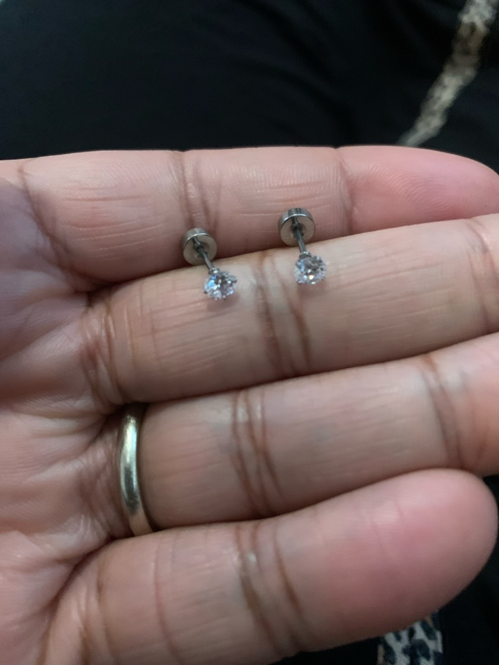 New Cubic Zirconia flat back Stud Earrings
